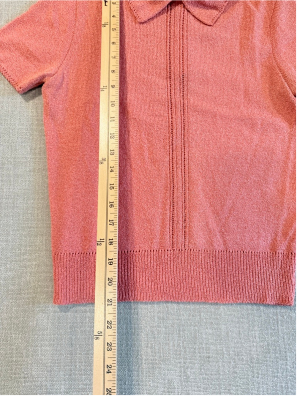 Dalton vintage union made short sleeve knit sweater polo in a dusty rose size 8 - Picture 8 of 9